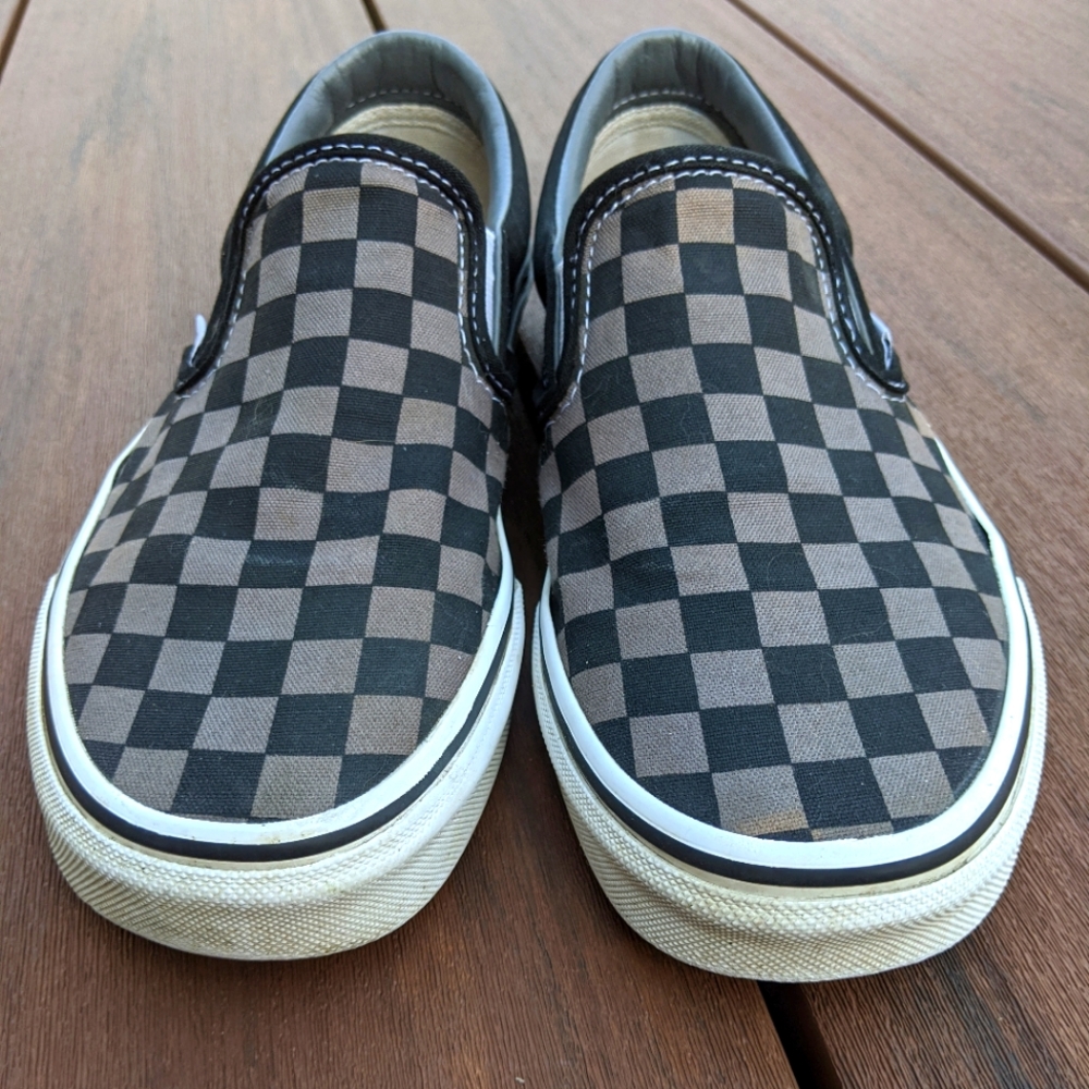 Vans Black & Gray Checkerboard Slip-On - Gem